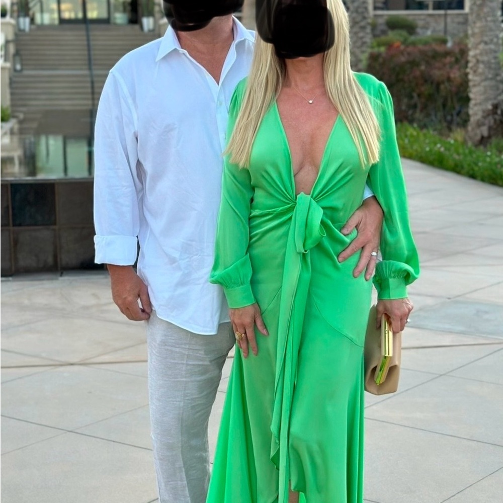 Elegant Green Wrap Dress